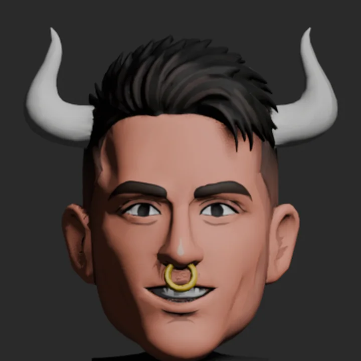 Retrato de El Toro, con cuernos